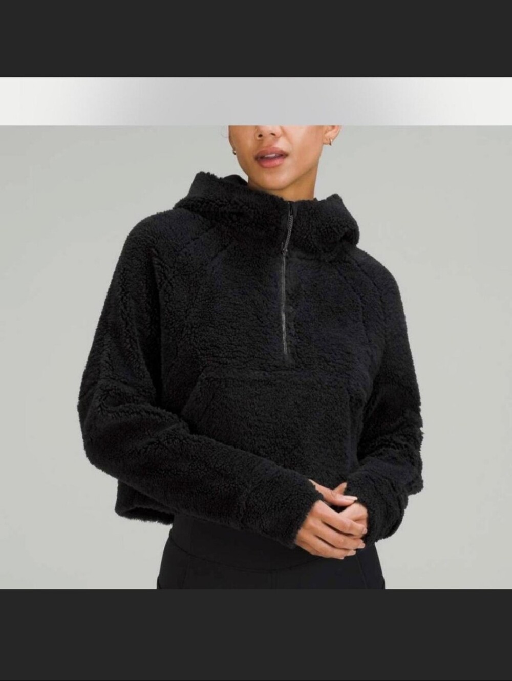 Lululemon Black Sherpa Scuba Half Zip Hoodie NWT M/L